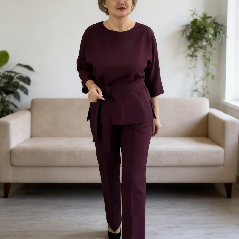 Elegantes zweiteiliges Set aus Oberteil und Hose für Damen