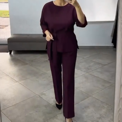 Elegantes zweiteiliges Set aus Oberteil und Hose für Damen