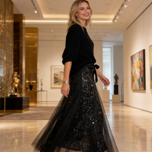 Sparkle-Top und Tüllrock für Damen