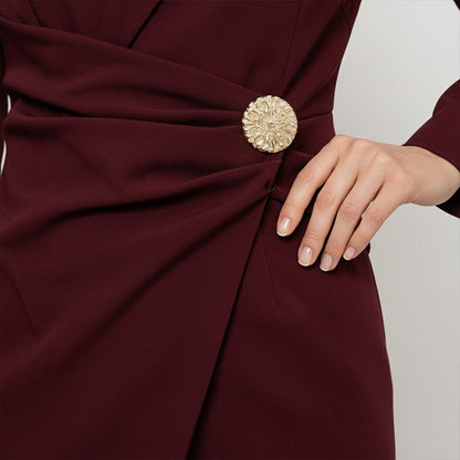 Elegante Damen-Wickelblazer-Minikleid mit V-Ausschnitt