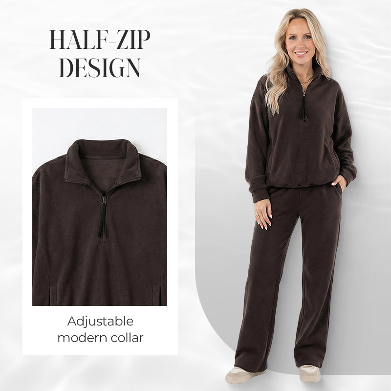 Lässiges Langarm-Oberteil und Hose mit hoher Taille für Damen