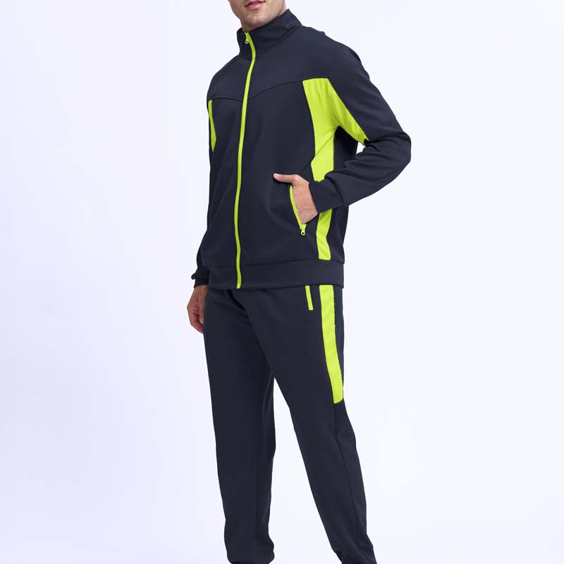 Herren-Laufjacke mit durchgehendem Reißverschluss und Hose, zweiteiliges Set