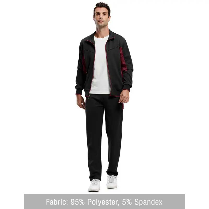 Herren-Laufjacke mit durchgehendem Reißverschluss und Hose, zweiteiliges Set