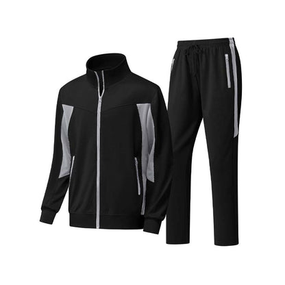 Herren-Laufjacke mit durchgehendem Reißverschluss und Hose, zweiteiliges Set