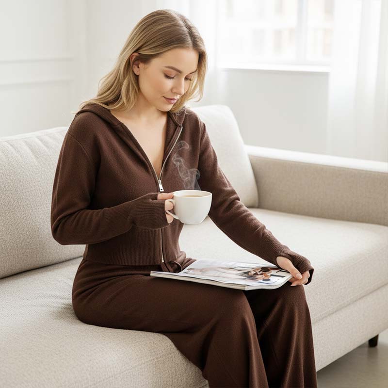 🎁2026 Neuheiten 50 % RABATT💥 Damenmode Kapuzenoberteil & weit geschnittene Hose 2-teiliges Set