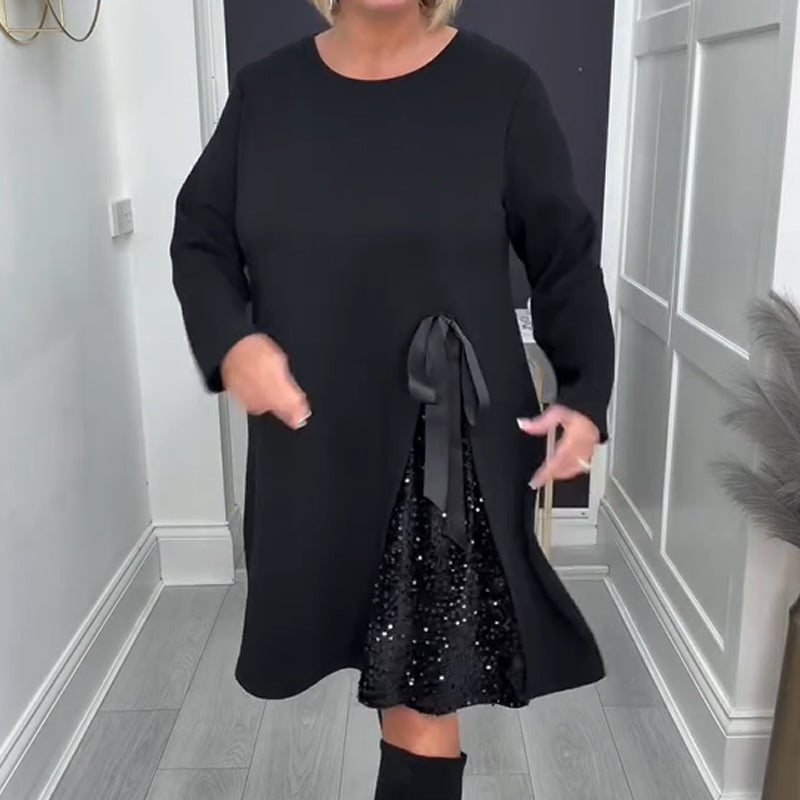 Langärmliges A-Linien-Minikleid für Damen