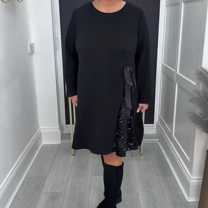 Langärmliges A-Linien-Minikleid für Damen