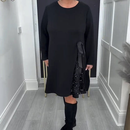 Langärmliges A-Linien-Minikleid für Damen