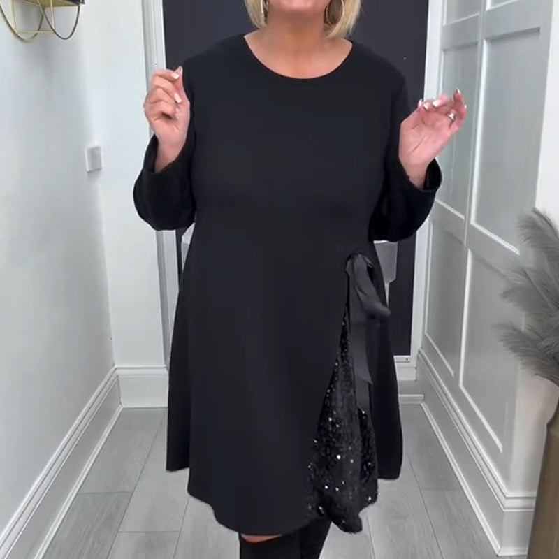 Langärmliges A-Linien-Minikleid für Damen