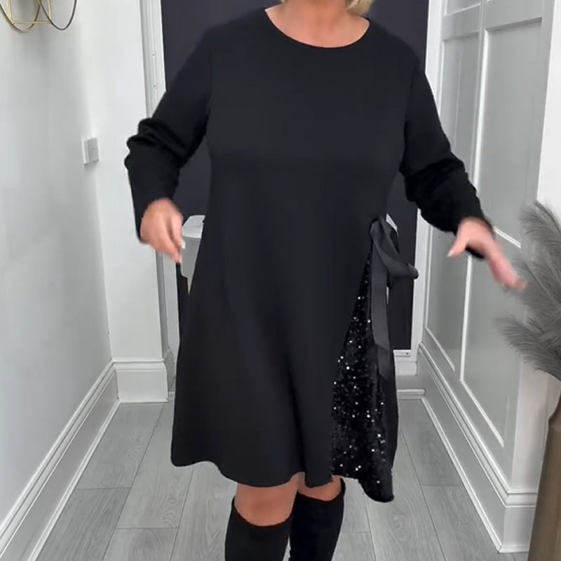 Langärmliges A-Linien-Minikleid für Damen