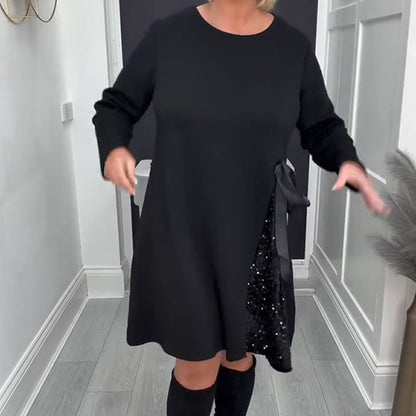 Langärmliges A-Linien-Minikleid für Damen