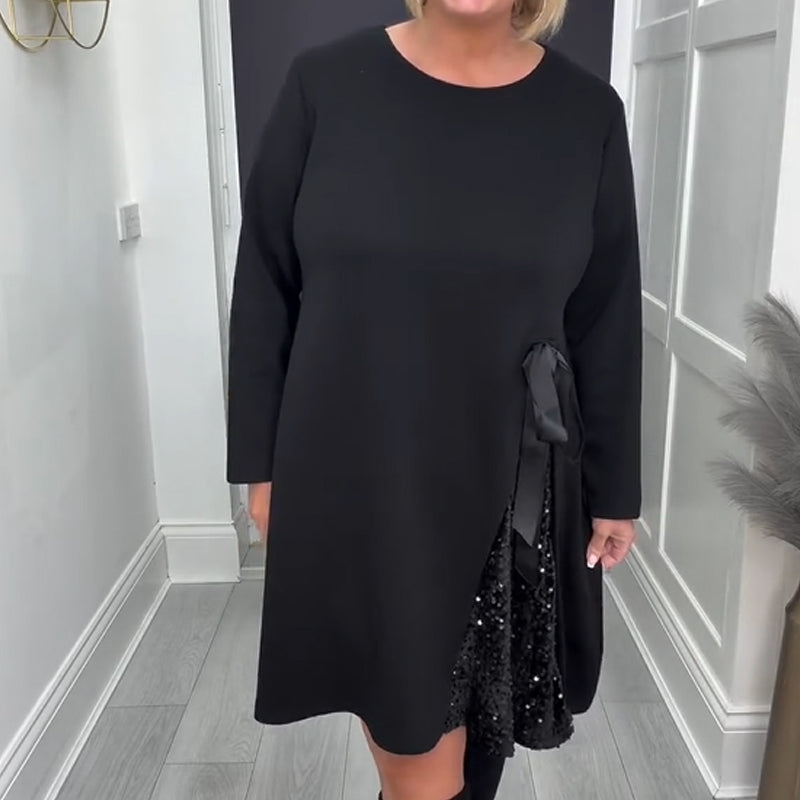 Langärmliges A-Linien-Minikleid für Damen