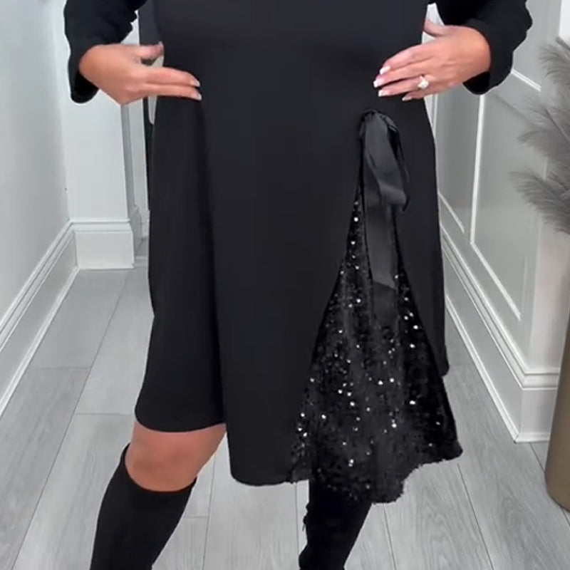 Langärmliges A-Linien-Minikleid für Damen