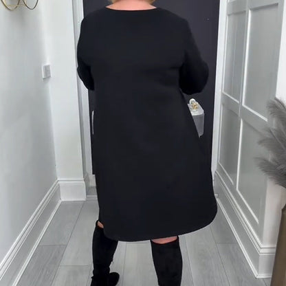 Langärmliges A-Linien-Minikleid für Damen