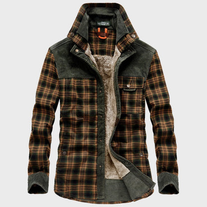 Trendige, warme Karojacke mit langen Ärmeln für Herren