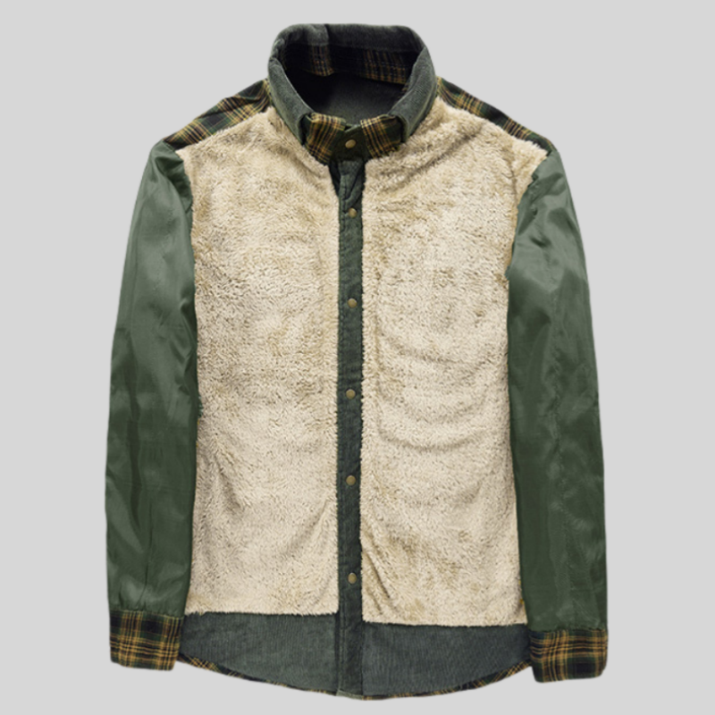Trendige, warme Karojacke mit langen Ärmeln für Herren