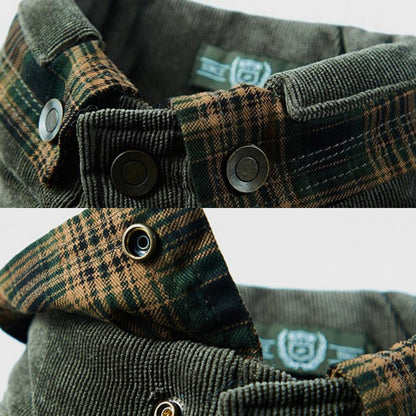 Trendige, warme Karojacke mit langen Ärmeln für Herren
