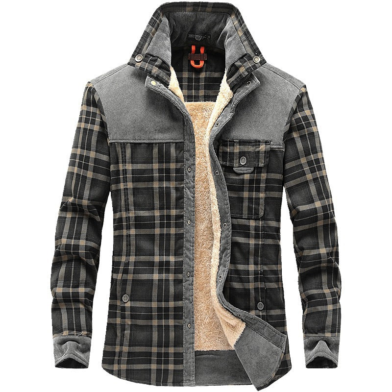 Trendige, warme Karojacke mit langen Ärmeln für Herren
