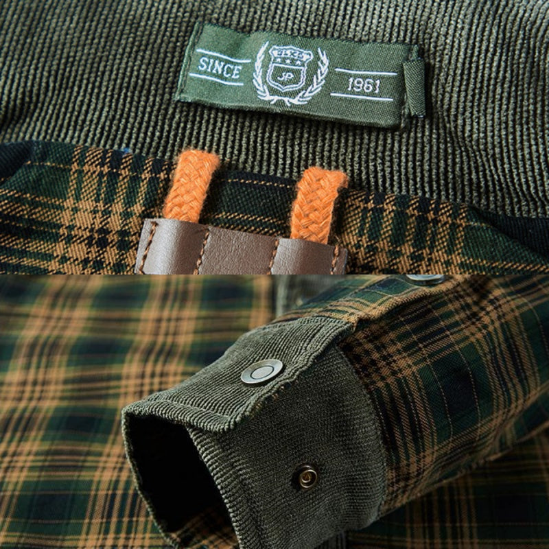 Trendige, warme Karojacke mit langen Ärmeln für Herren