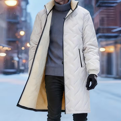 Herren-Wintermantel in mittlerer Länge mit Plüschfutter