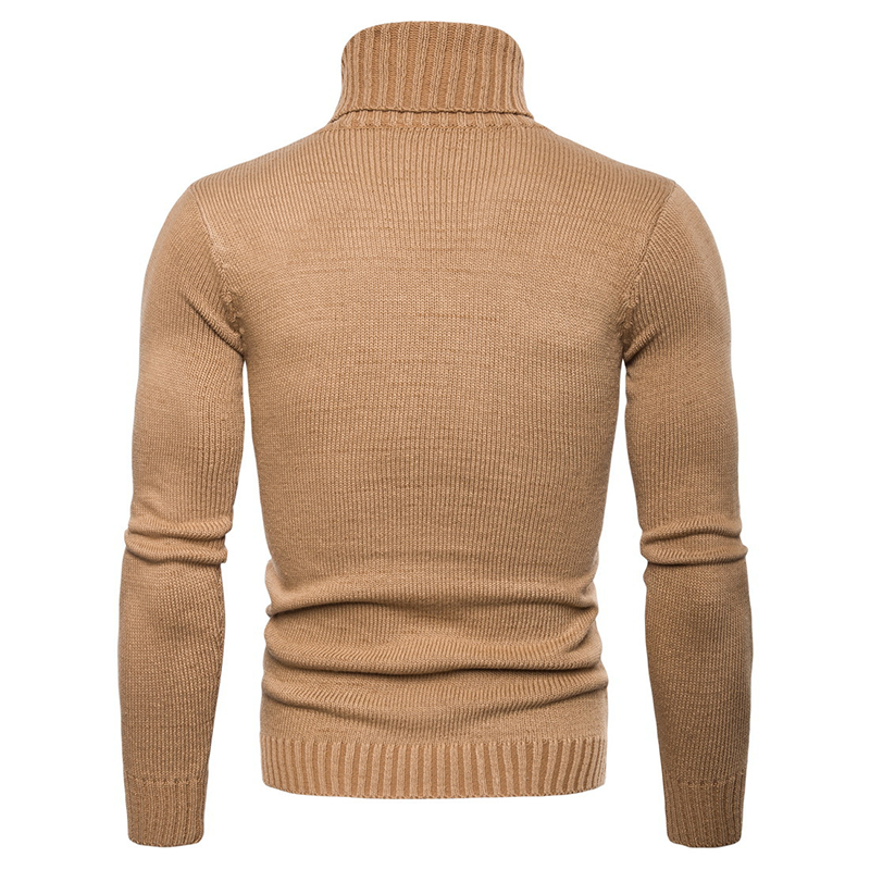 Herren-Rollkragenpullover mit Zopfmuster und schmaler Passform
