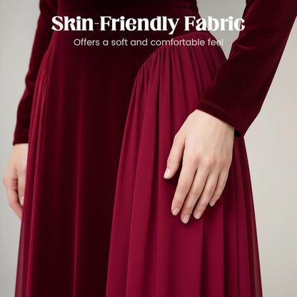 Langärmliges Maxikleid aus Samt für Damen