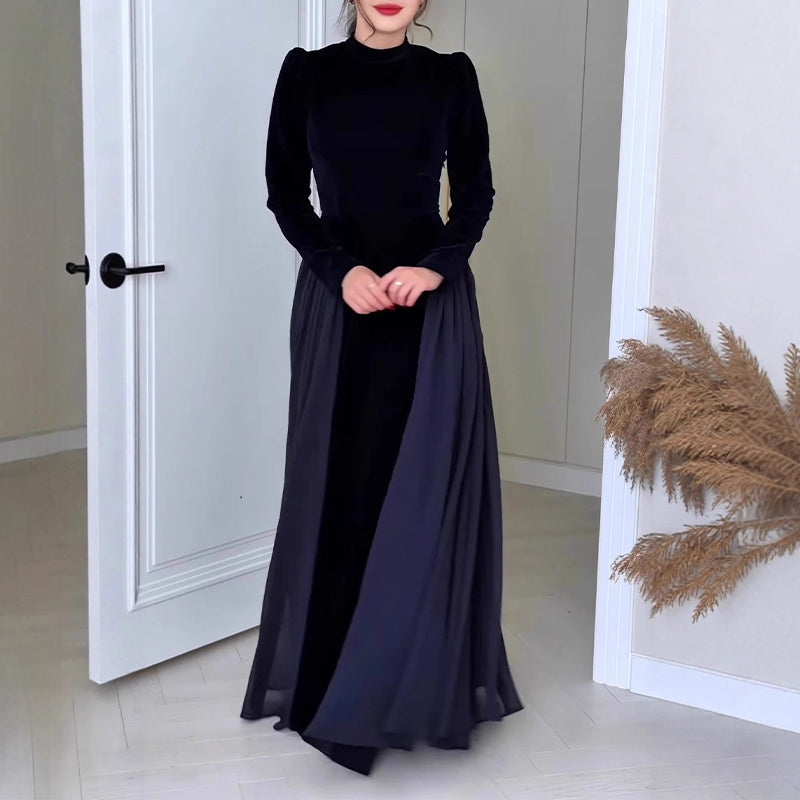 Langärmliges Maxikleid aus Samt für Damen