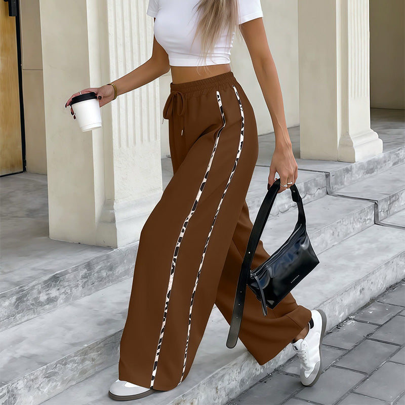 Lässige Damenhose mit weitem Bein und Kordelzug