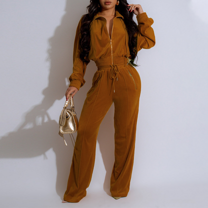 Kurzes Sweatshirt- und Hosen-Set für Damen