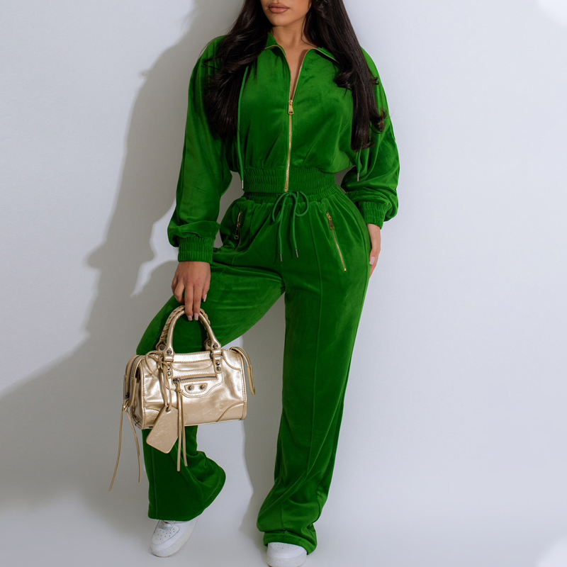 Kurzes Sweatshirt- und Hosen-Set für Damen