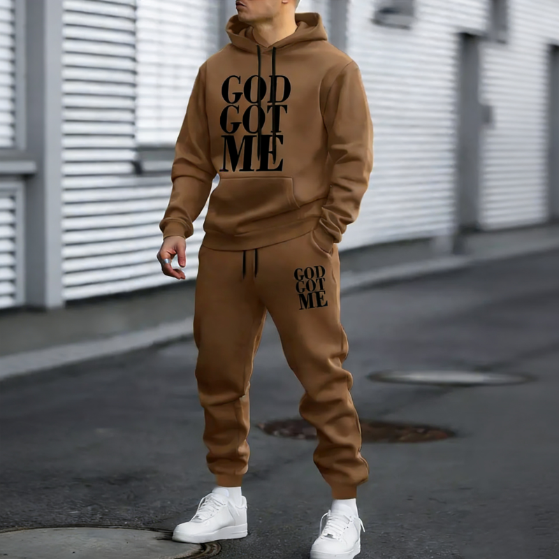 2-teiliges Set aus Sweatshirt und Hose mit Grafikprint für Herren