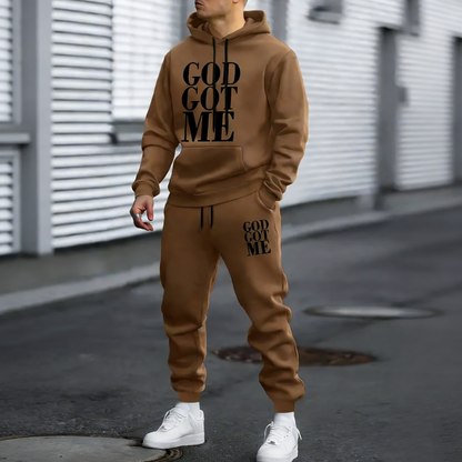 2-teiliges Set aus Sweatshirt und Hose mit Grafikprint für Herren