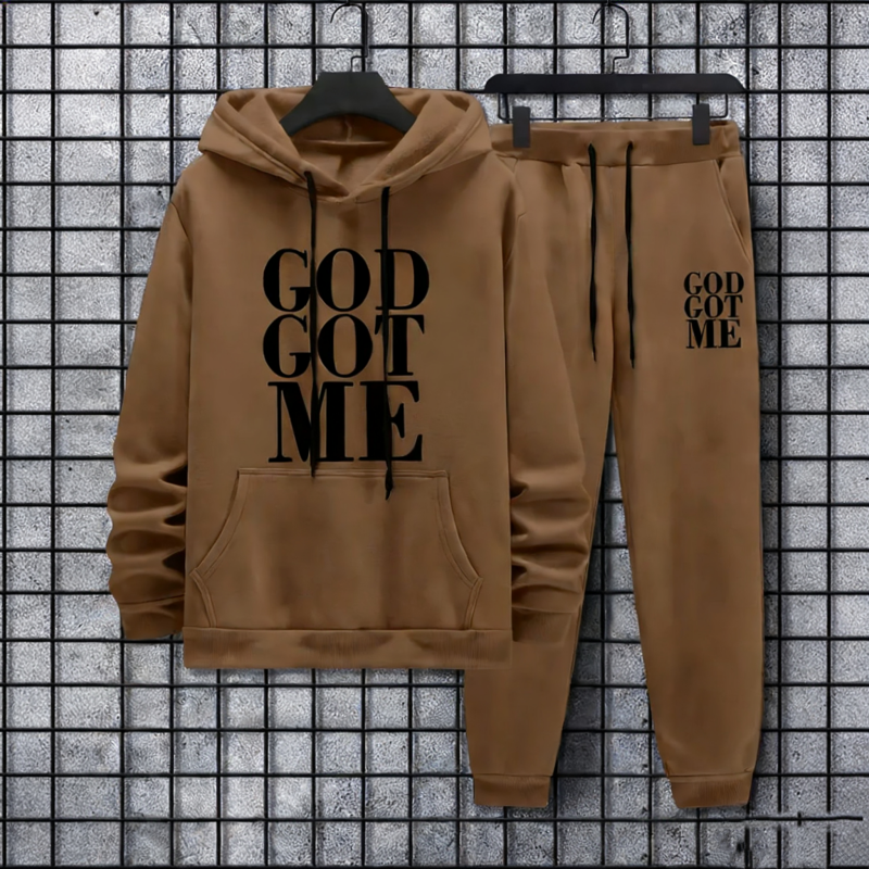 2-teiliges Set aus Sweatshirt und Hose mit Grafikprint für Herren
