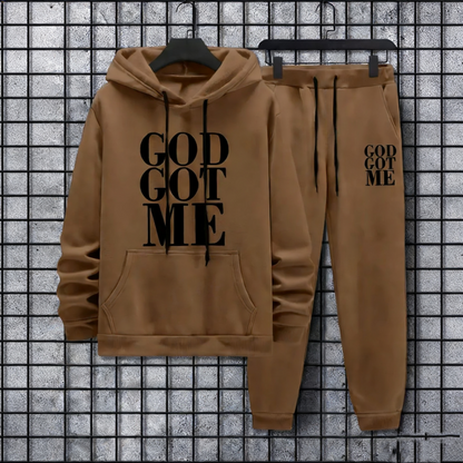 2-teiliges Set aus Sweatshirt und Hose mit Grafikprint für Herren