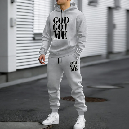 2-teiliges Set aus Sweatshirt und Hose mit Grafikprint für Herren