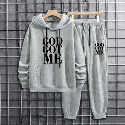 2-teiliges Set aus Sweatshirt und Hose mit Grafikprint für Herren
