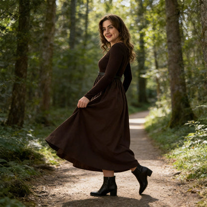 Elegantes geripptes Maxikleid für Damen