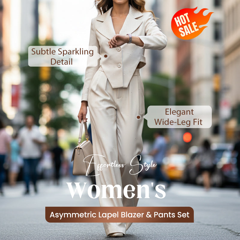 Asymmetrischer Blazer mit Revers und Hose für Damen