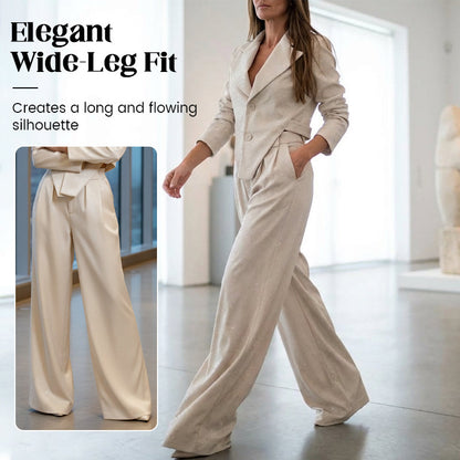 Asymmetrischer Blazer mit Revers und Hose für Damen