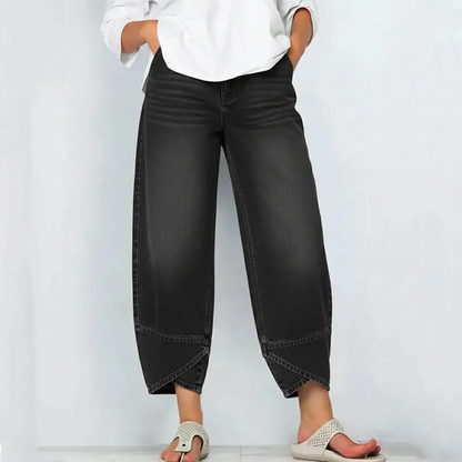 🔥2026 Hot Sale🔥Lässige Damenjeans mit überkreuzten Trägern und weitem Bein für jede Jahreszeit
