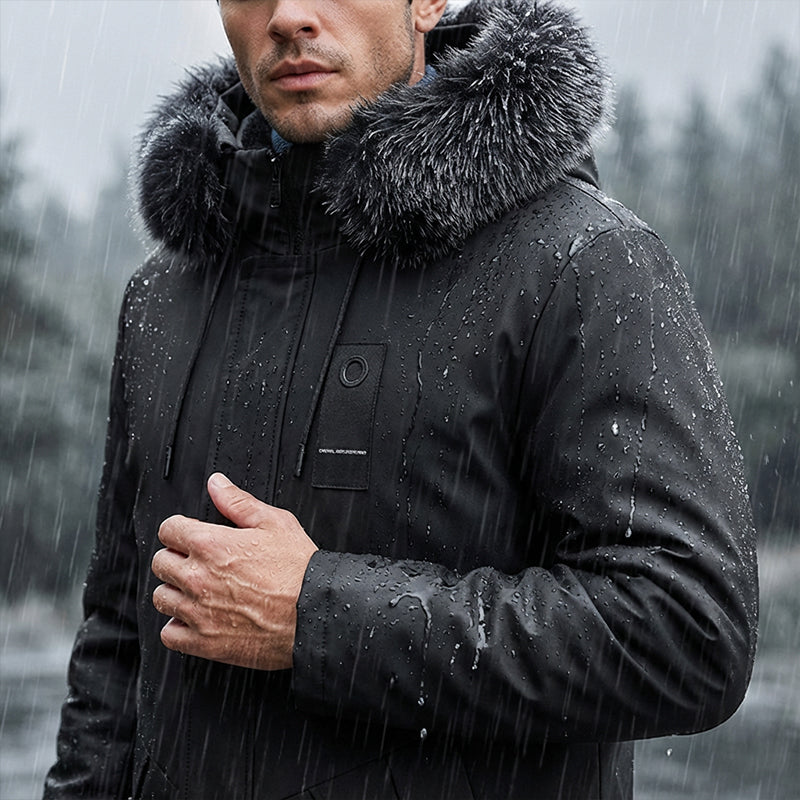 🔥Solange der Vorrat reicht 40 % Rabatt!🎉Winddichte, mittellange Parka-Jacke mit Kapuze für Herren
