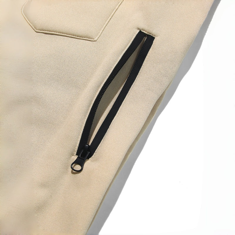 2-teiliges Set aus warmer Kapuzenjacke mit Reißverschluss und Hose für Herren