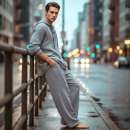 Herrenpullover und Hose in lockerer Passform – 2-teiliges Set
