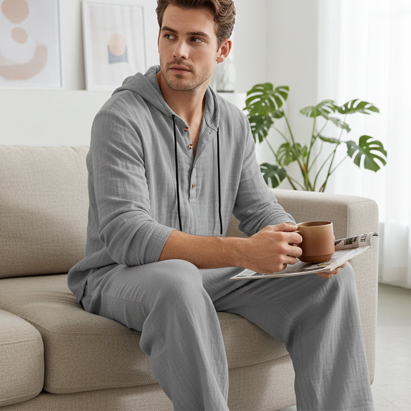Herrenpullover und Hose in lockerer Passform – 2-teiliges Set