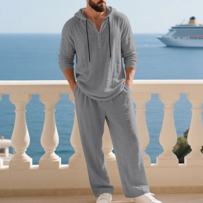 Herrenpullover und Hose in lockerer Passform – 2-teiliges Set