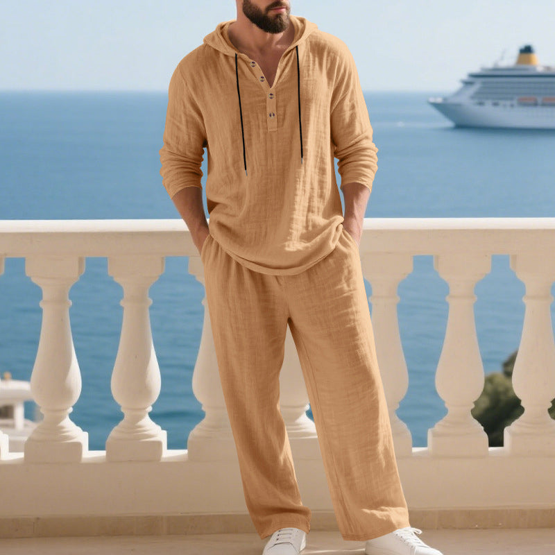 Herrenpullover und Hose in lockerer Passform – 2-teiliges Set