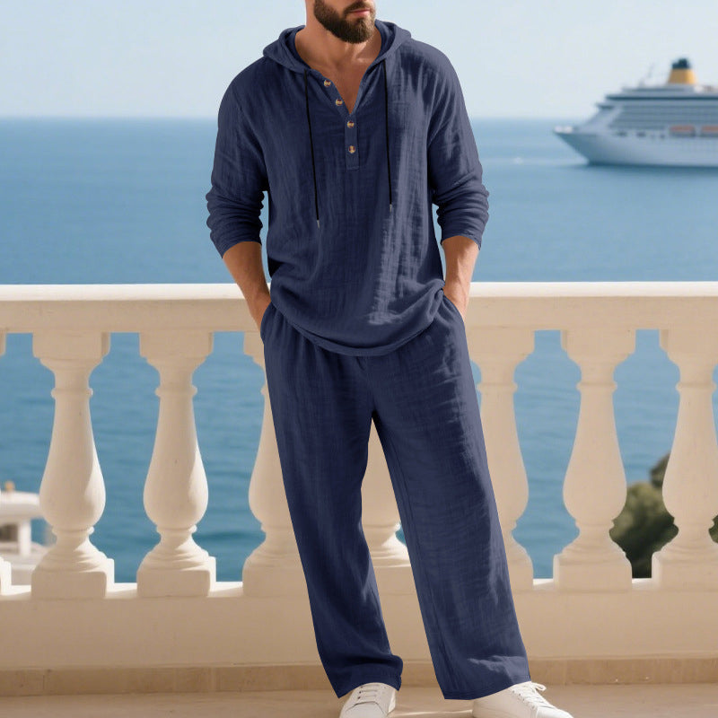 Herrenpullover und Hose in lockerer Passform – 2-teiliges Set