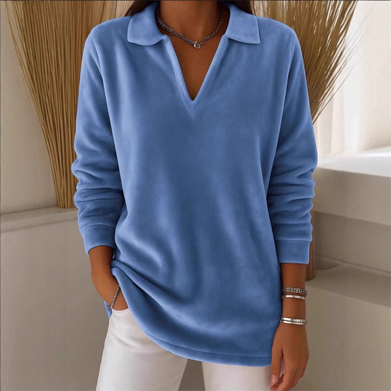 Damen-Pullover mit langen Ärmeln und V-Ausschnitt