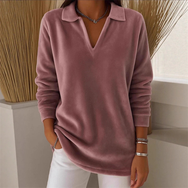 Damen-Pullover mit langen Ärmeln und V-Ausschnitt