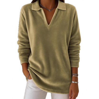 Damen-Pullover mit langen Ärmeln und V-Ausschnitt